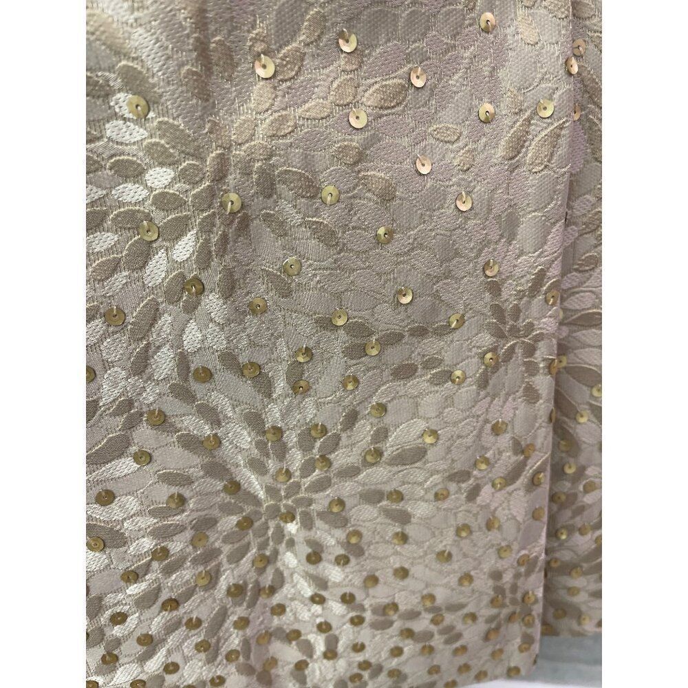 Ann Taylor Women Silk Gold Sequin Embossed Pleated Skirt Size 8 NWT - Picture 5 of 9
